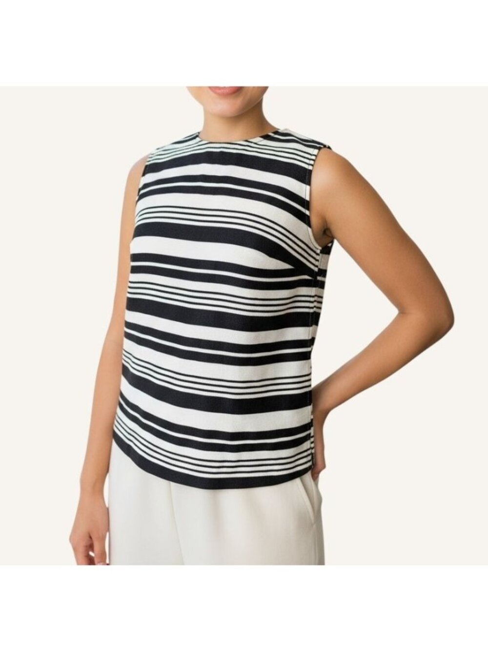NWT Valentino Top Blouse 8 US IT 44 Navy Blue White Stripe NEW Classic Designer